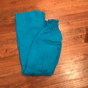 Teal linen Pants